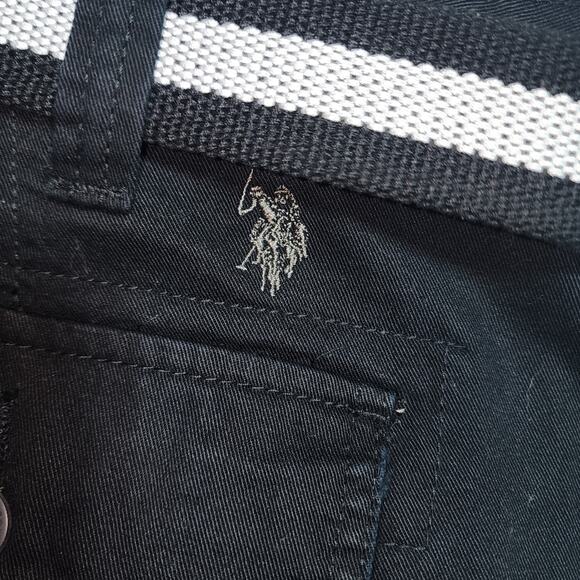 US POLO ASSOC EUC MENS SIZE 38W CARGO BLACK BELTED SHORTS - Picture 8 of 10